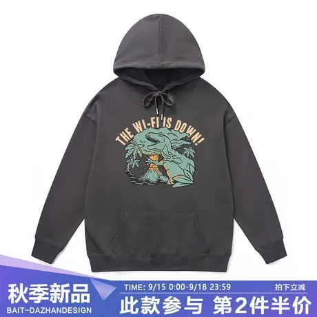 连帽套头卫衣男2023年秋装新款美式复古嘻哈街头风超好看宽松外套商品大图