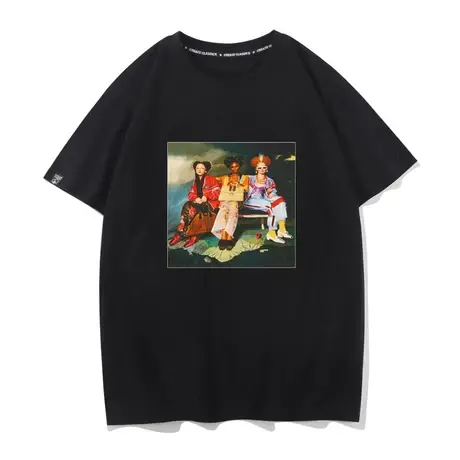 设计感女孩宽松T恤女春夏2022新款潮复古大版短袖超火上衣欧洲站商品大图