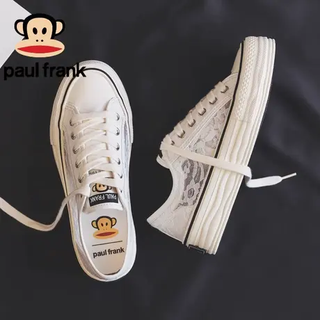 大嘴猴夏季帆布鞋女鞋2023新款百搭网面透气厚底小白鞋布鞋子女款商品大图