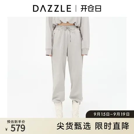 DAZZLE地素奥莱 时髦加绒收口宽松卫裤运动裤女2D4Q6011D图片