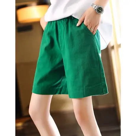 纯棉短裤女夏季薄款宽松小个子阔腿高腰显瘦直筒休闲运动五分中裤商品大图