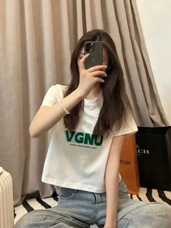 美式复古白色短袖t恤女夏季2023新款小众设计感正肩显瘦修身上衣商品大图