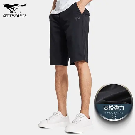 七匹狼狼族部落五分裤男2023夏季宽松中裤透气跑步运动速干男短裤商品大图