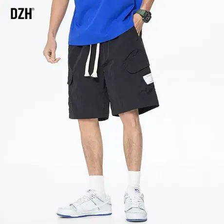 男士黑色工装短裤男夏季薄款宽松五分大裤衩速干运动裤2023新款潮商品大图