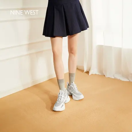 Nine West/玖熙星光乐园2025夏季新款透气运动休闲鞋女厚底老爹鞋图片