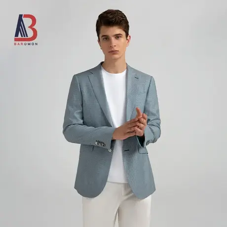 BAROMON/培罗蒙男士羊毛西装2023秋季商务男装上衣桑蚕丝西服外套图片