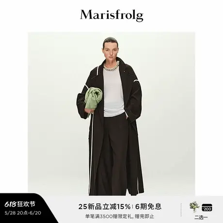 【随型外套】Marisfrolg玛丝菲尔2025春新款西装领落肩风衣外套图片