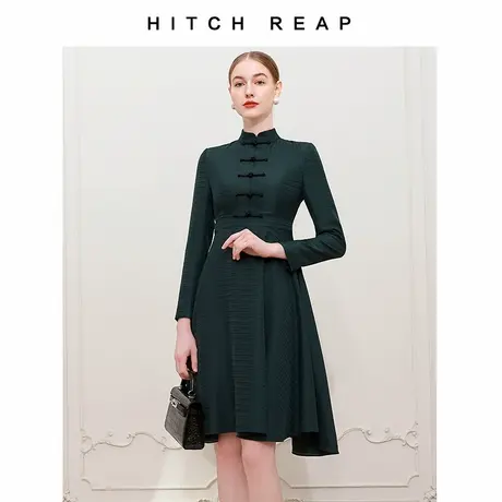 希区瑞普新中式复古旗袍盘扣中长伞裙女连衣裙春夏秋季连身裙图片