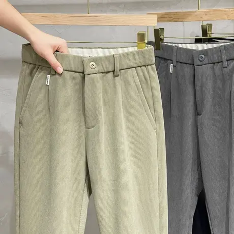 460g重磅灯芯绒秋冬季加绒加厚休闲裤男裤锥形裤长裤子运动裤潮牌商品大图