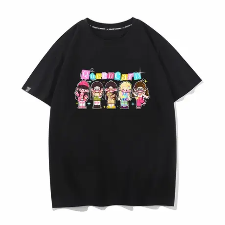 秀洛GIDLE专辑QUEEN CARD同款衣服夏季新款纯棉短袖T恤男女打底衫商品大图