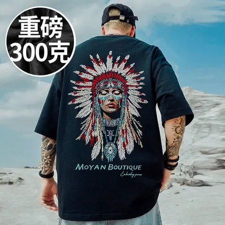 2025美式180高个子潮牌加肥加大码半袖男士大码短袖男装微胖子T恤商品大图