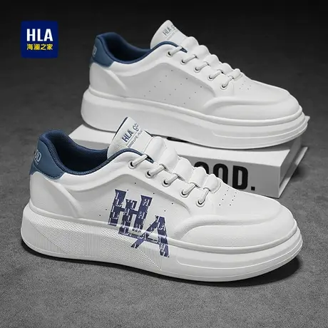 HLA/海澜之家男鞋新款春夏增高板鞋潮流厚底休闲鞋小白鞋耐磨运动商品大图