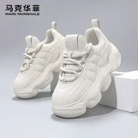 马克华菲男鞋夏季厚底面包鞋2025新款增高运动鞋子男士休闲老爹鞋商品大图