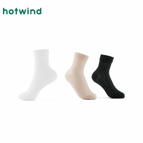 热风女士袜子25夏新款女士素色玻璃丝中帮袜柔软透气中筒袜图片