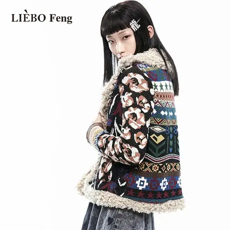 裂帛LIEBOFeng原创设计chic复古波西米亚小个子短款毛茸茸棉服女图片