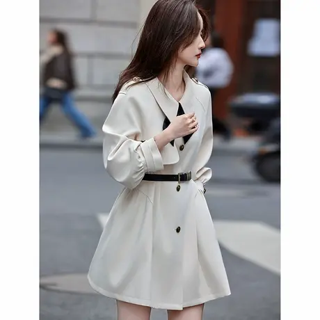 苏醒的乐园气质秋季设计感中长款风衣外套女2025秋季新品百搭款商品大图