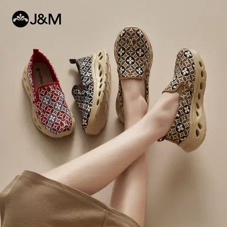 J＆M/快乐玛丽健步鞋女2025秋季新款厚底一脚蹬妈妈鞋轻便通勤鞋商品大图