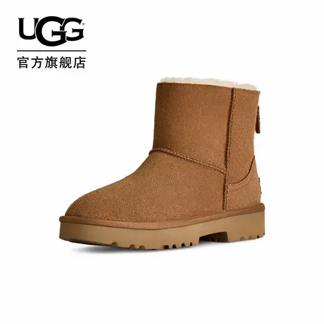 UGG秋季新款女士时尚舒适保暖低跟纯色拉链休闲短筒雪地靴1171574商品大图