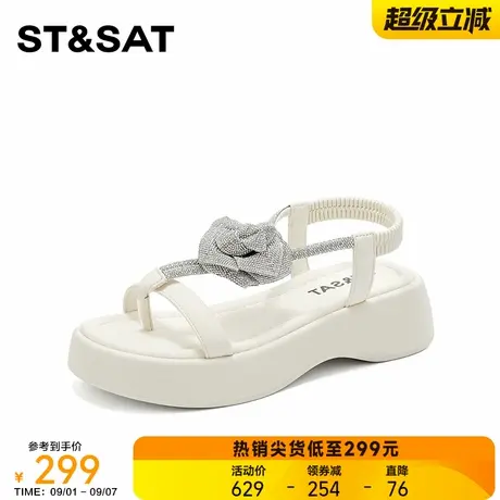星期六百搭厚底蝴蝶结休闲凉鞋女2025年夏季新款舒适柔软时装凉鞋商品大图