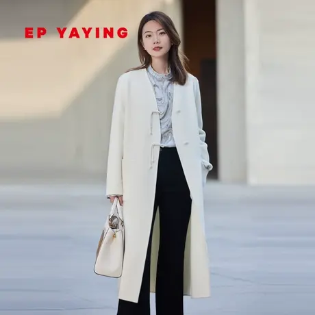 [唐嫣同款]EP雅莹国风 澳洲羊毛新中式大衣 羊毛呢外套 秋冬商品大图