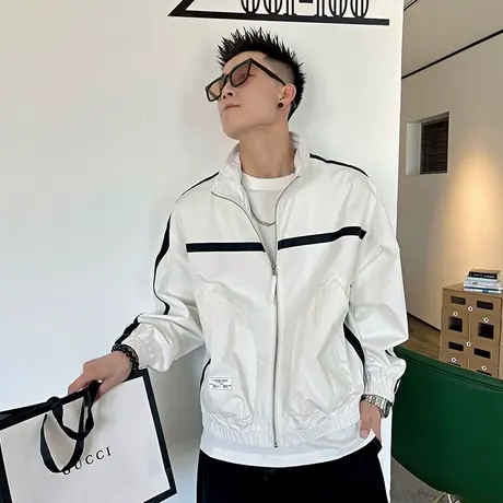 防晒衣夏天男款夏季轻薄透气青年个性ins拼色学生运动服夹克外套商品大图