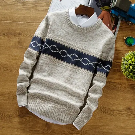 毛衣男2025秋季新款线衣男装打底衫圆领韩版潮青年男士长袖针织衫商品大图