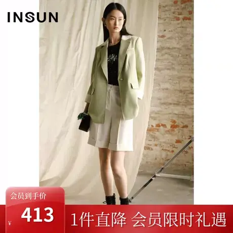 恩裳COVER2023春款新款简约直筒阔腿短裤实用百搭宽松女士休闲裤商品大图