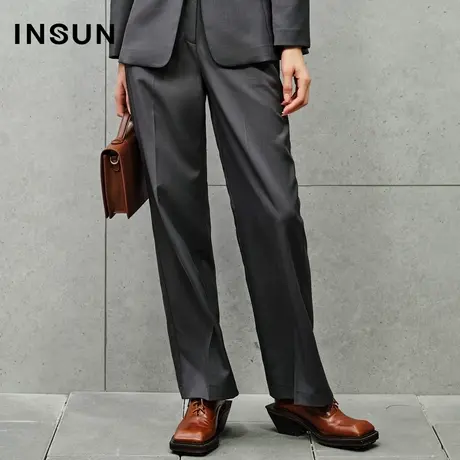 INSUN恩裳线上专选秋季弹力混纺商务直筒裤西装裤图片