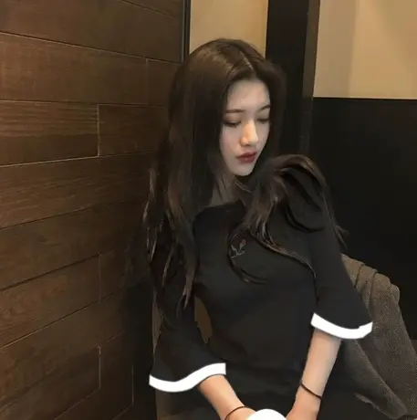 T恤女夏韩国ulzzang七分袖刺绣短袖丅恤原宿BF学生半袖体桖上衣服商品大图