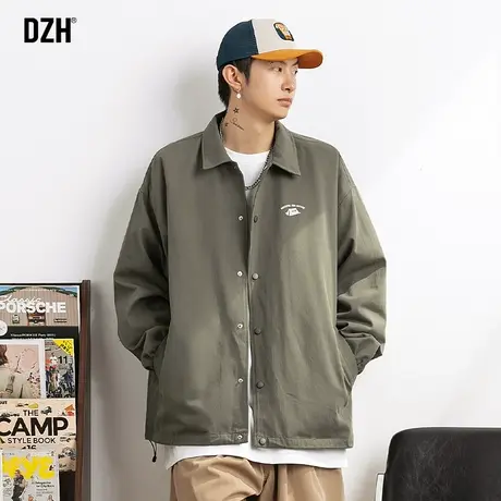 男士复古质感教练夹克男秋季男生外套高级感衣服2023新款纯棉上衣商品大图