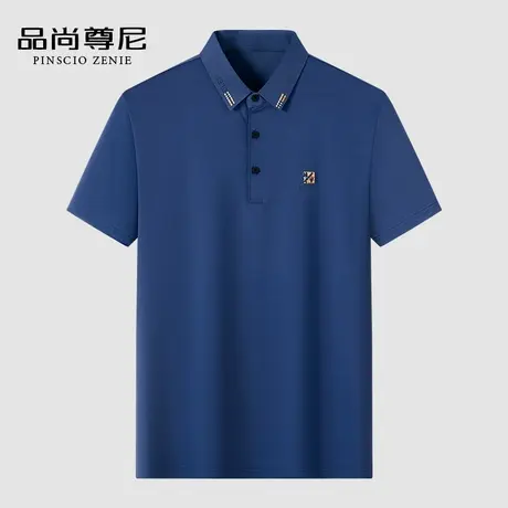 【凉感冰丝】精致刺绣透气亲肤男士短袖T恤POLO衫中老年爸爸夏装商品大图