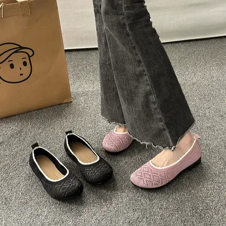 老北京布鞋女春夏新款平底单鞋防滑软底黑色工作鞋浅口孕妇妈妈鞋商品大图