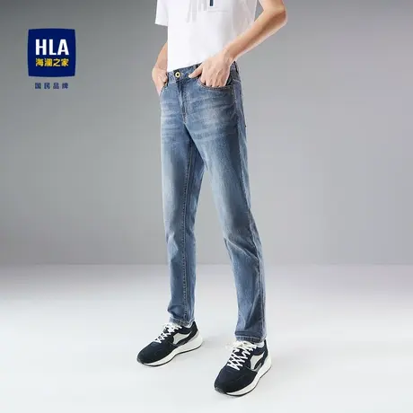 【奥莱】HLA/海澜之家2024五袋款空调牛仔吸湿凉感舒适牛仔裤男图片
