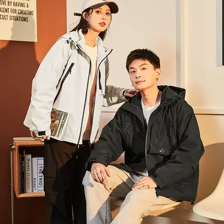 唐狮2024新款三合一情侣外套冲锋少年外套男女加厚保暖情侣装1.26图片