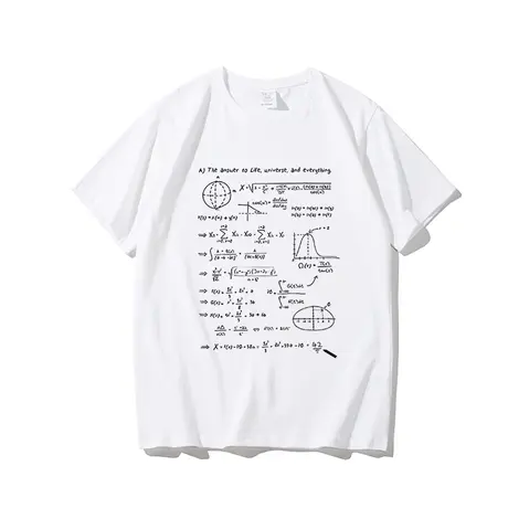 夏季物理公式t恤短袖 科学大爆炸生命起源答案学生纯棉宽松体恤衫图片