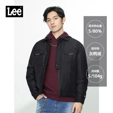 Lee商场同款21秋冬新品舒适版黑色男羽绒服外套LMT001203100-K11图片