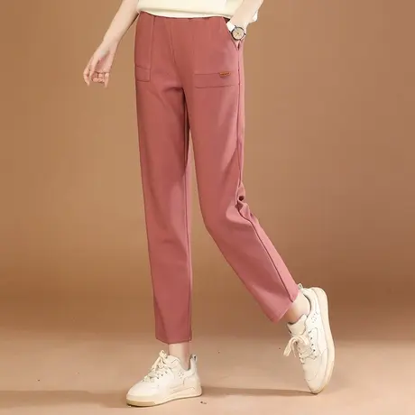 韩潮袭人松紧高腰哈伦休闲运动裤女2023冬季新款 加绒直筒卫裤子图片