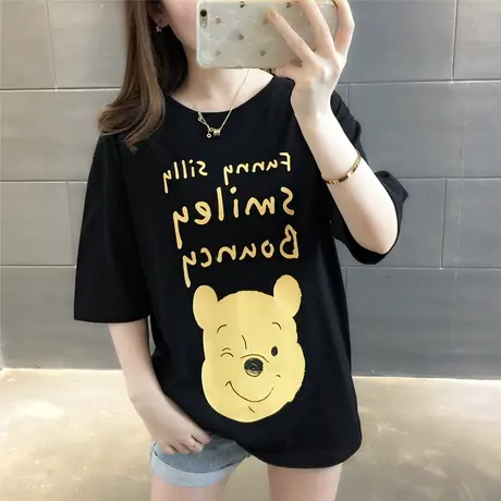 女装2023年新款秋季秋装纯棉短袖T恤宽松上衣服设计感打底衫爆款图片