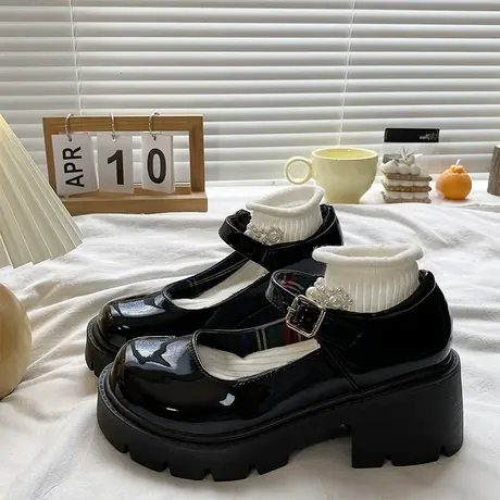 玛丽珍小皮鞋女2023年新款夏季高跟厚底日系jk鞋圆头复古春秋单鞋商品大图