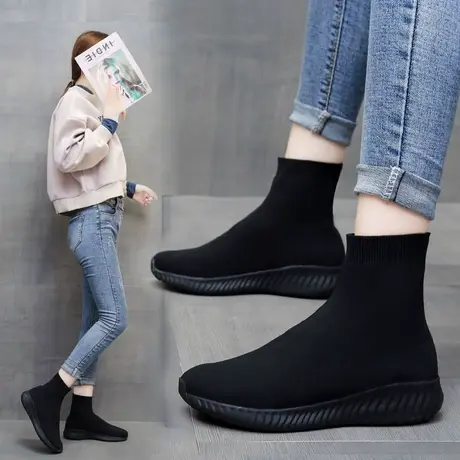 全黑底运动鞋女老北京布鞋上班鞋久站不累脚软底工作鞋小码33 34图片