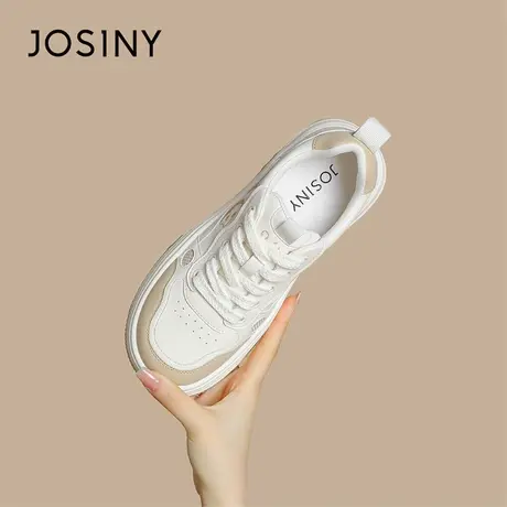 Josiny/卓诗尼熊猫鞋女款2024春季新款软底小白鞋女百搭厚底板鞋商品大图