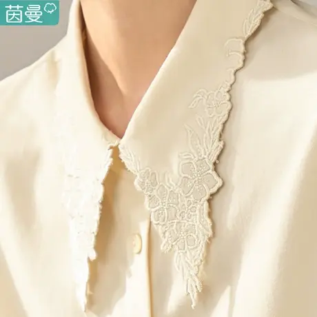 茵曼官方旗舰店女装2023新款百搭法式长袖衬衫衬衣磨毛上衣秋冬季图片