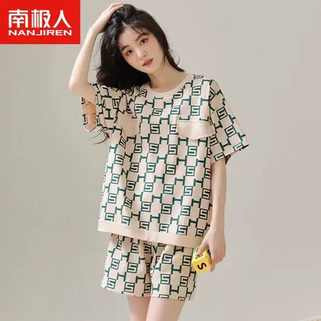 南极人2023年新款纯棉短袖睡衣女夏季高级感时尚薄款家居服可外穿图片