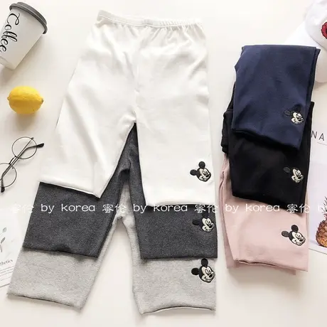 ins刺绣棉质夏季外穿五分中裤韩国东大门健身瑜伽骑行裤打底大码图片