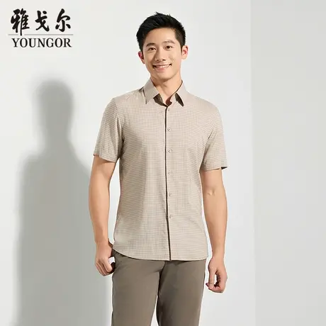 【商场同款】雅戈尔男士短袖衬衫夏季新款官方商务休闲短袖衬衫男商品大图