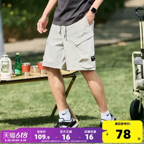 唐狮25夏季新款休闲短裤男外穿宽松工装设计薄款直筒五分pc商品大图