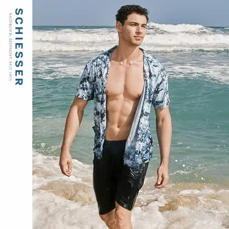 SCHIESSER舒雅男士纯棉软糯翻领亲肤透气睡衣家居服套装22540H图片