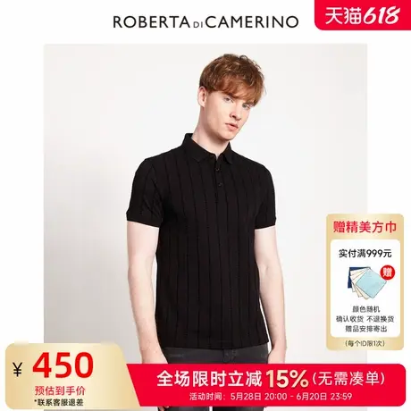 [桑蚕丝]ROBERTA诺贝达男装男士短袖POLO衫夏季新款时尚休闲T恤男商品大图