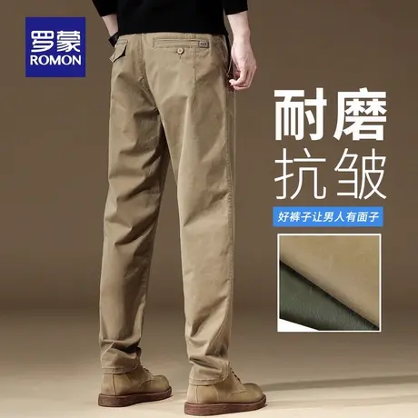 罗蒙新款男士秋季宽松休闲裤微弹耐磨工装裤舒适复古直筒裤子N1Z商品大图