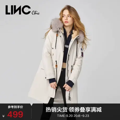 LINCCHIC金羽杰羽绒服女毛领派克服中长款羽绒服女冬季2044396图片
